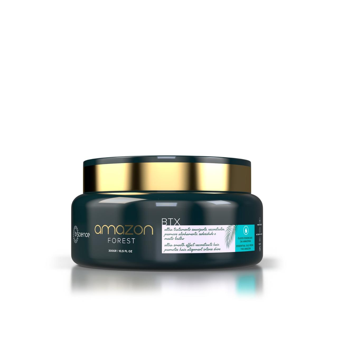 Amazon Forest BTX Máscara de cabelo orgânica alisadora 300g